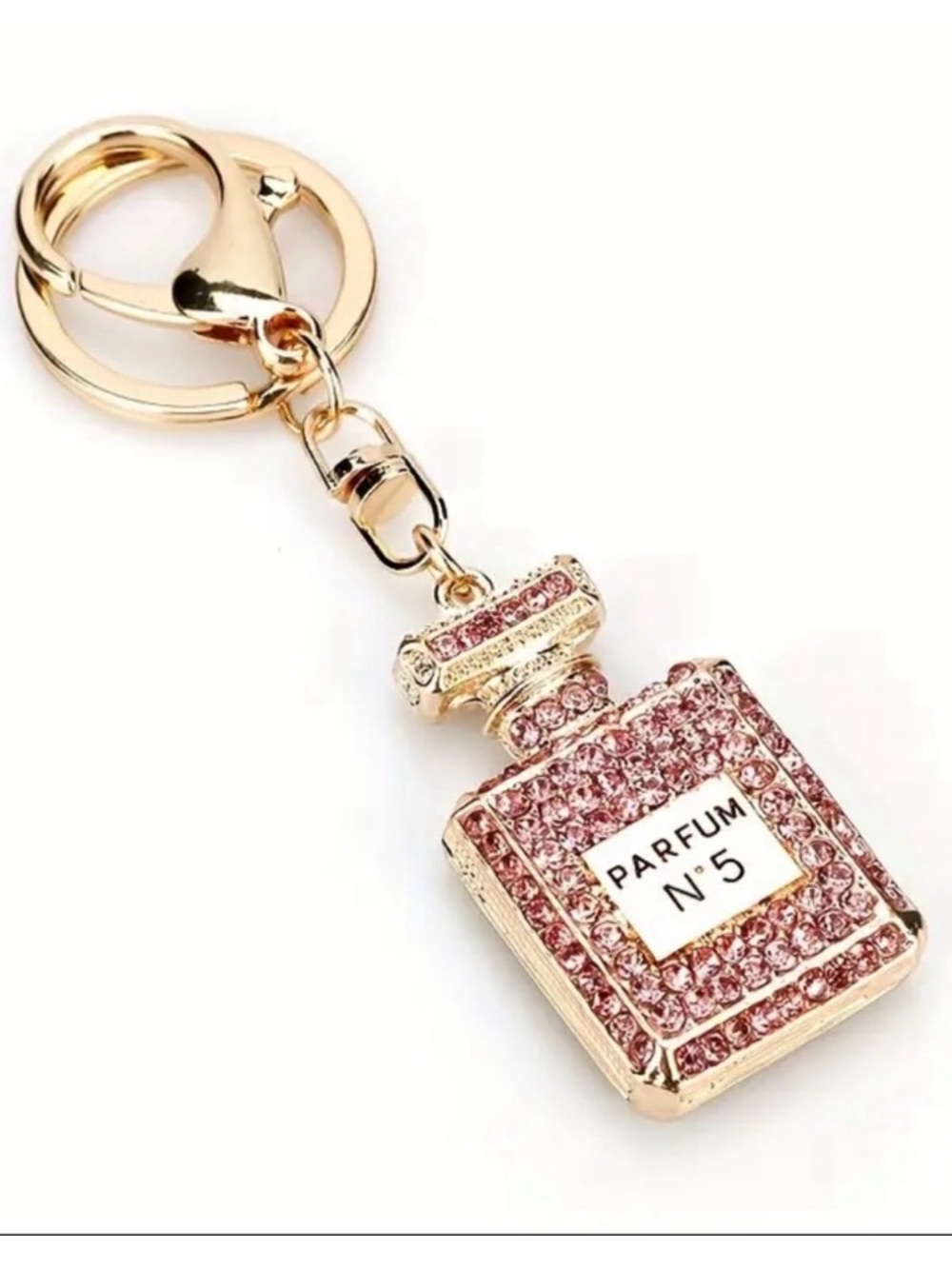 Pink Crystal Perfume Bottle Keychain